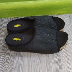 Volatile black sparkly comfy wedgy slip on 7